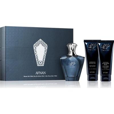 Afnan Zestaw upominkowy Turathi Blue EDP 90 ml, balsam po goleniu 100 ml i żel pod prysznic 100 ml