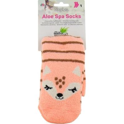 Skarpety AirPlus Aloe Spa - Skarpetki nawilżające - Kolor łososiowy/brązowy - Motyw łani - Jeden rozmiar
