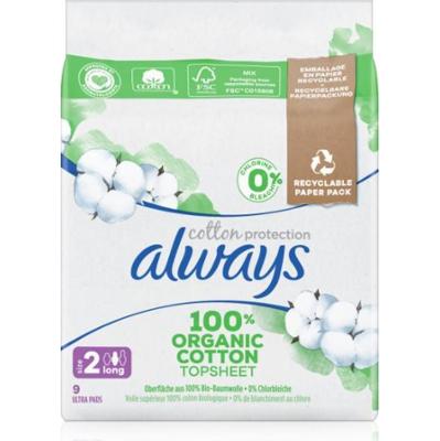 Always Cotton Protection - Taille 2 Long - 9 serwetek