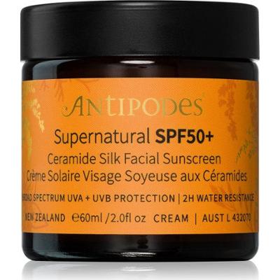 Antipodes Supernatural SPF50+ Jedwabisty krem przeciwsłoneczny do twarzy z ceramidami 60ml