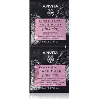 Apivita Wyrazić Beauty Oczyszczająca maseczka do twarzy z różową glinką 2x8 ml