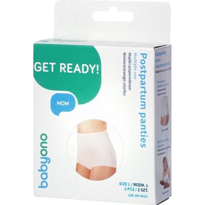 BabyOno Get Ready Wielorazowe siateczkowe majtki poporodowe Rozmiar L 2 szt.