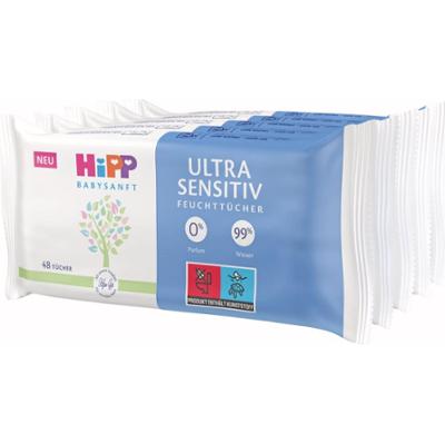 Hipp Opieka nad dziećmi Ultra Chusteczki nawilżane dla niemowląt 5×48 sztuk