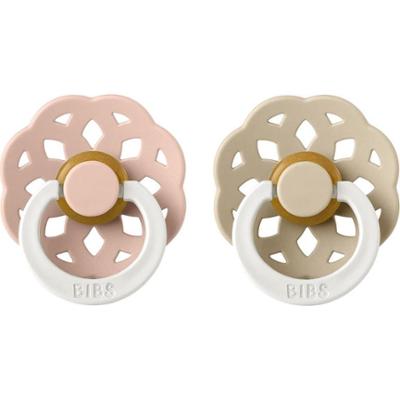BIBS Smoczek Boheme Natural Rubber Night, rozmiar 2: 6+ miesięcy Blush / Wanilia 2 szt