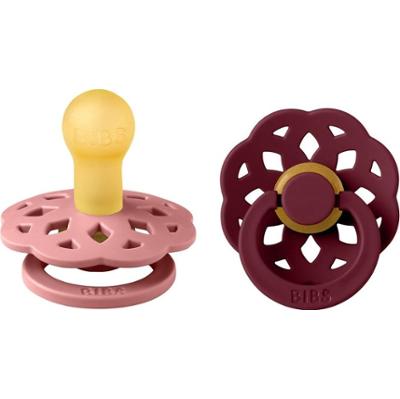 BIBS Boheme Natural Rubber Rozmiar 2: 6+ miesięcy Smoczek Antyczny róż / Czarny bez 2 szt