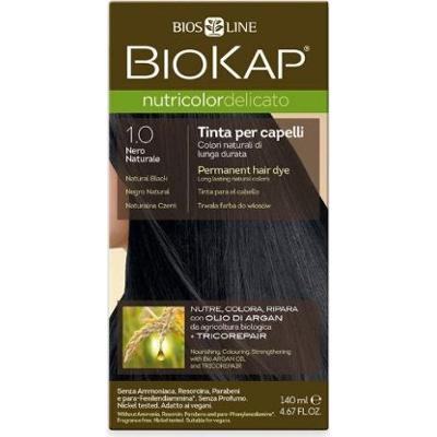 Biokap NUTRICOLOR DELICATO - Farba do włosów - 1,00 Czarny naturale 140 ml