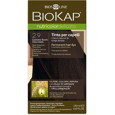 Biokap NUTRICOLOR DELICATO - Farba do włosów - 2,90 Ciemna czekolada kasztanowa 140 ml
