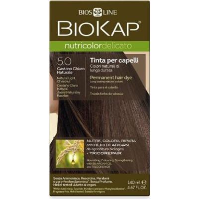 Biokap NUTRICOLOR DELICATO - Farba do włosów - 5.0 Jasny kasztan naturale 140 ml