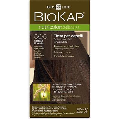 Biokap NUTRICOLOR DELICATO - Farba do włosów - 5.05 Brąz - jasny kasztan 140 ml