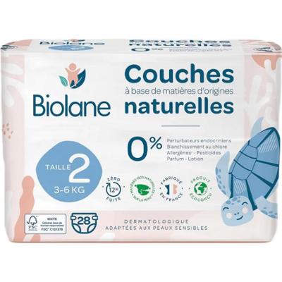 Biolane Naturalne ekologiczne pieluchy rozmiar 2 3 6 kg 28 sztuk
