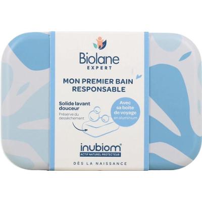 Biolane Expert - Organiczny delikatny żel oczyszczający w postaci stałej 75 ml + aluminiowe pudełko podróżne