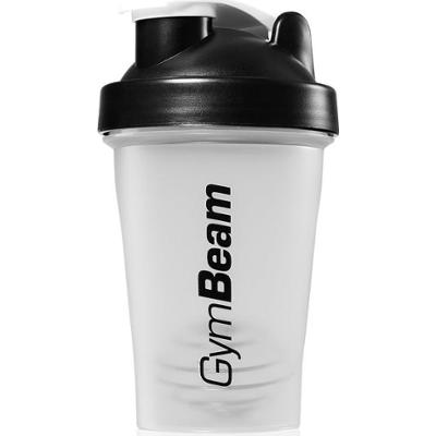 GymBeam Przezroczysty i czarny shaker do mieszanek sportowych 400 ml