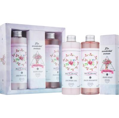 Bohemia Gifts & Kosmetyki Rosarium Boho Stylowe pudełko upominkowe na żel pod prysznic 250 ml + szampon 250 ml + mydło do rąk 160 g