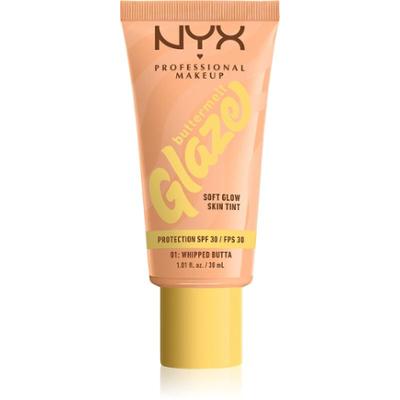 NYX Profesjonalny makijaż Buttermelt Glaze Rozświetlający tonujący lotion SPF 30 Kolor 01 Whipped Butta 30 ml