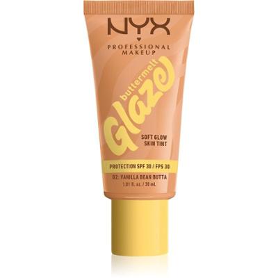 NYX Profesjonalny makijaż Buttermelt Glaze Rozświetlający tonujący lotion SPF 30 Kolor 02 Vanilla Bean Butta 30 ml