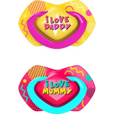 Canpol babies Neon Love A 0-6m różowy smoczek 2 szt