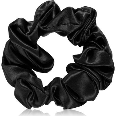 Crystallove Gumka do włosów z jedwabiu Scrunchie, elastyczna, jedwabna opaska do włosów, czarna