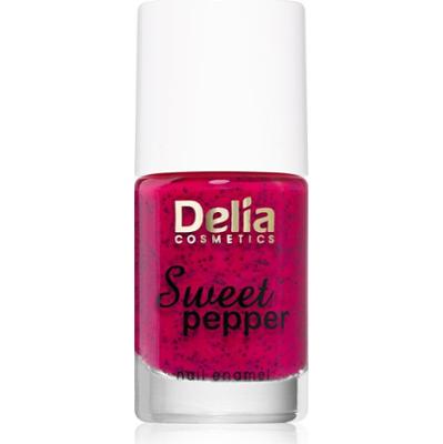Delia Cosmetics Sweet Pepper Black Particles lakier do paznokci kolor 07 Raspberry 11 ml