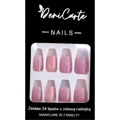 Deni Carte Tipsy Square - Zestaw jasnofioletowych sztucznych paznokci | Jasny Fiolet