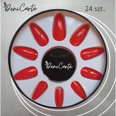Deni Carte Gel Nails - Klasyczne czerwone sztuczne paznokcie