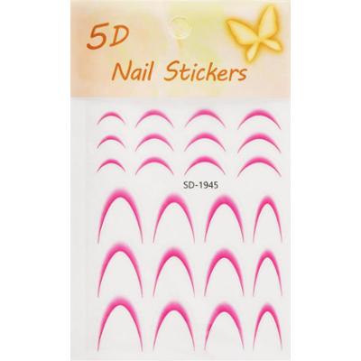 Samoprzylepne naklejki do french manicure DeniCarte, różne odcienie różu
