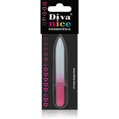 Diva & Nice Kosmetyki Accessori Szklany pilnik do paznokci mały różowy 1 szt