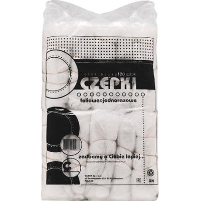 Jednorazowe czepki dla fryzjerów Eko-Higiena z gumką, plastikowe, 100 sztuk