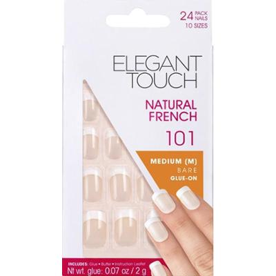 Elegancki zestaw Touch Naturale Francuskie kwadratowe sztuczne paznokcie Nude 101 średni rozmiar 24 szt