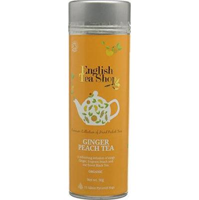 English tea shop Czarna herbata imbir i brzoskwinia 15 piramidek w puszce