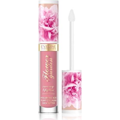 Eveline Cosmetics Flower Garden Kremowy błyszczyk do ust z kwasem hialuronowym Kolor 01 Delikatny Róż 4,5 Ml