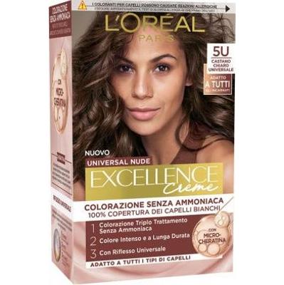 L'Oreal Paris Excellence Universal Nude Trwała farba bez amoniaku N.5U Jasny brąz Uniwersalny