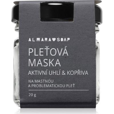 Almara Soap Aktywny Węgiel & Pokrzywa Maseczka do Twarzy do Cery Tłustej i Problematycznej 20 g
