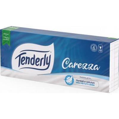 Tenderly Chusteczki Carezza 10 opakowań po 9 sztuk 3-warstwowych chusteczek