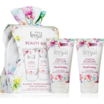 Fenjal Pudełko upominkowe Floral Fantasy na krem pod prysznic do ciała 75 ml + mleczko do ciała 75 ml + kosmetyczka