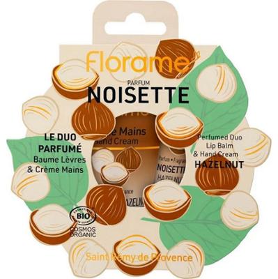 Florame Organiczny duet kremu do rąk i balsamu do ust o zapachu orzecha laskowego