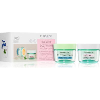 Floslek Laboratorium Zone Gift Pack Odżywczo-nawilżający żel do konturowania oczu z eufrazją i centaureą 10 g + odżywczy krem pod oczy 15 ml