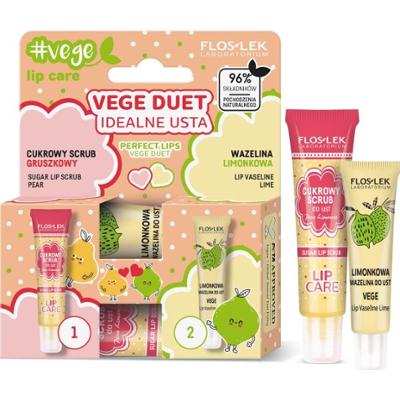 Floslek Laboratorium Vege Perfect Pudełko upominkowe do ust Peeling gruszkowy 14 g + wazelina limonkowa 10 g