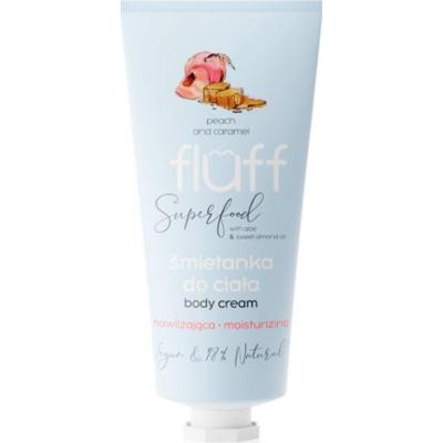 Fluff Superfood Brzoskwinia i Karmel Nawilżający Krem Do Ciała Aloes i Olejek ze Słodkich Migdałów 150 ml