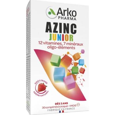 Arkopharma Witaminy C i E Azinc, Cynk Junior o smaku truskawkowym 30 tabletek