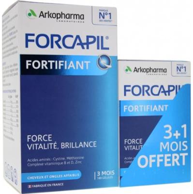 Arkopharma Forcapil Włosy i Paznokcie Cynk, Witamina B 180 + 60 kapsułek