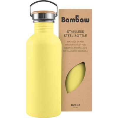 Bambaw Butelka na wodę ze stali nierdzewnej 1000 ml żółta