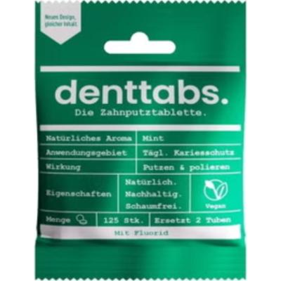 Denttabs. Tabletki do zębów - Stevia i Mięta z Fluorem 125 sztuk.
