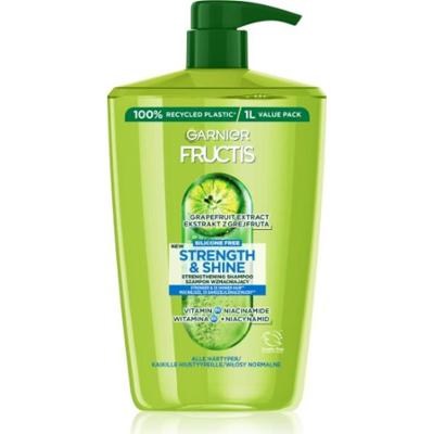 Szampon wzmacniający do wszystkich rodzajów włosów bez połysku i siły Fructis Strength & Shine (szampon wzmacniający) - Pojemność: 1000 ml