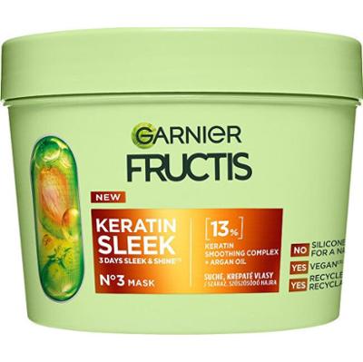 Garnier Fructis Keratin Sleek Mask do włosów suchych i kręconych 370 ml