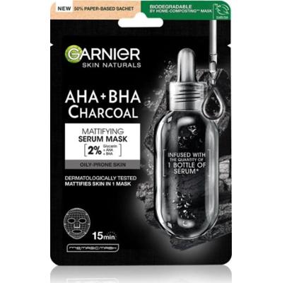 Garnier Czarna maska w płachcie z ekstraktem z wodorostów z czystym węglem drzewnym Naturale ls (maska z czarnej tkaniny) 28 g