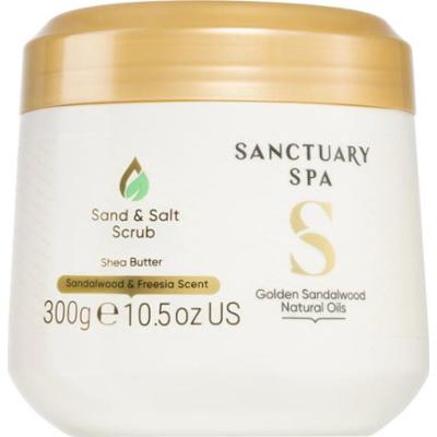 Sanctuary Spa Złoty peeling solny do ciała z drzewem sandałowym 300g