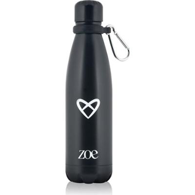 ZOE Butelka na wodę ze stali nierdzewnej z logo serca, czarna 500 ml