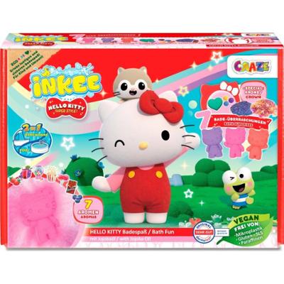 Hello Kitty Pudełko upominkowe Pudełko upominkowe do kąpieli dla dzieci Bomba do kąpieli 4 szt. + Brokatowy proszek do kąpieli + Gocce Do Kąpieli + Só