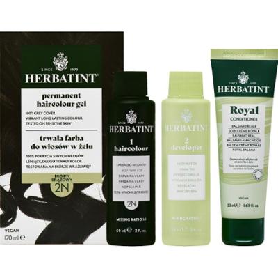 Herbatint Trwały żel do farbowania włosów 170ml 2N | Brązowy