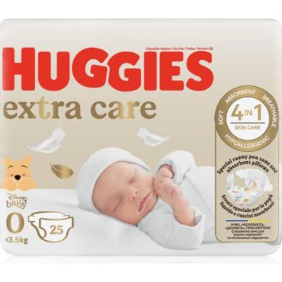 Huggies Pieluszka jednorazowa Extra Care rozmiar 0 <3.5 kg 25 sztuk